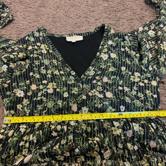 Rococo Sand x Revolve Flora High Low Maxi Dress Green Black Gold Floral M - Picture 14 of 14